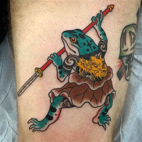 Unleash Your Inner Warrior: Samurai Japanese Frog Tattoo Design